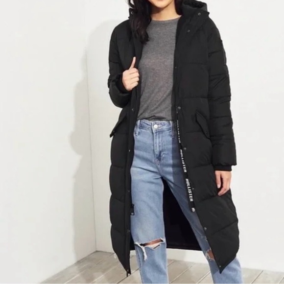 Hollister puffer parka coat with zipper - Picture 5 of 5